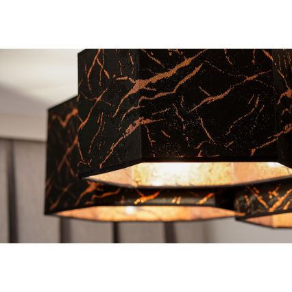 Duolla - Candeeiro integrado ROLLER TRIO HEX 3xE27/15W/230V preto/cobre