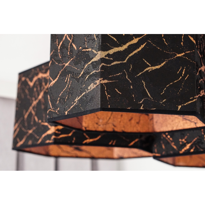 Duolla - Candeeiro integrado ROLLER TRIO HEX 3xE27/15W/230V preto/cobre