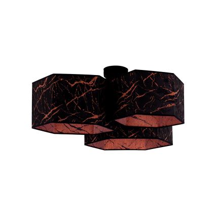 Duolla - Candeeiro integrado ROLLER TRIO HEX 3xE27/15W/230V preto/cobre