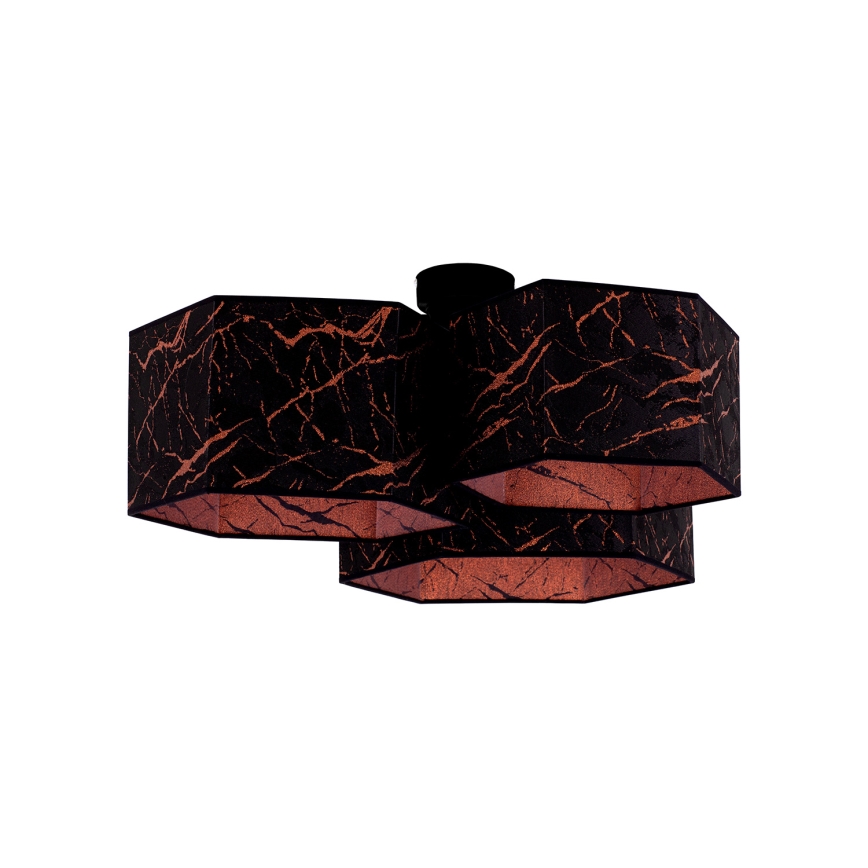 Duolla - Candeeiro integrado ROLLER TRIO HEX 3xE27/15W/230V preto/cobre