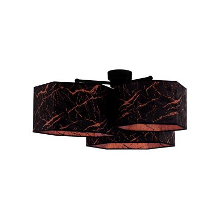 Duolla - Candeeiro integrado ROLLER TRIO HEX 3xE27/15W/230V preto/cobre