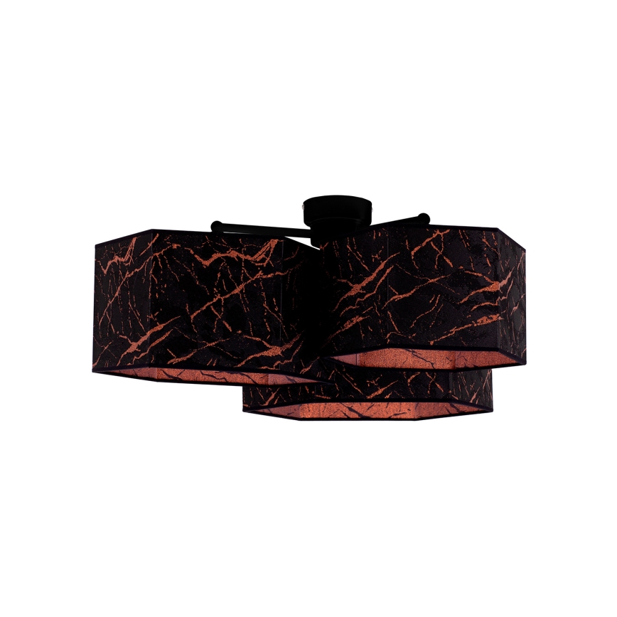 Duolla - Candeeiro integrado ROLLER TRIO HEX 3xE27/15W/230V preto/cobre