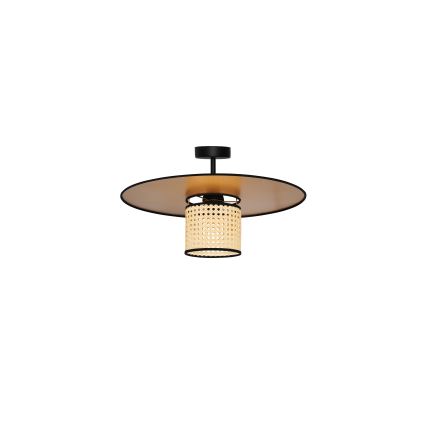 Duolla - Candeeiro integrado TOKYO RATTAN 1xE27/15W/230V diâmetro 50 cm dourado/vime