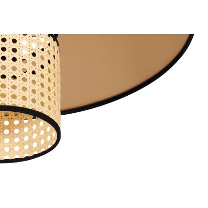 Duolla - Candeeiro integrado TOKYO RATTAN 1xE27/15W/230V diâmetro 50 cm dourado/vime