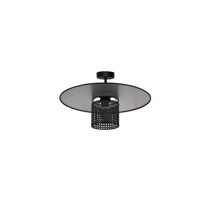 Duolla - Candeeiro integrado TOKYO RATTAN 1xE27/15W/230V diâmetro 50 cm preto/prateado