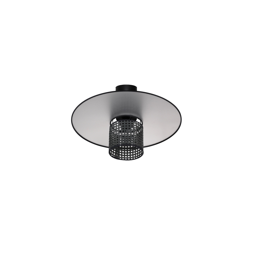 Duolla - Candeeiro integrado TOKYO RATTAN 1xE27/15W/230V diâmetro 50 cm preto/prateado