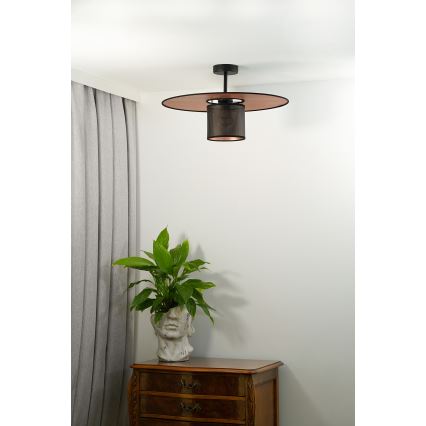 Duolla - Candeeiro integrado TOKYO SHINY 1xE27/15W/230V diâmetro 50 cm preto/cobre