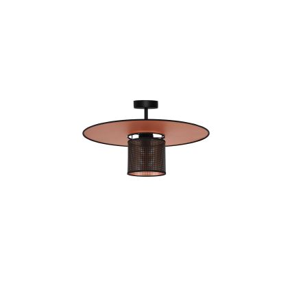 Duolla - Candeeiro integrado TOKYO SHINY 1xE27/15W/230V diâmetro 50 cm preto/cobre