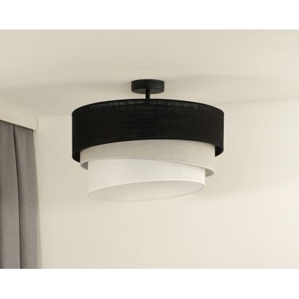 Duolla - Candeeiro integrado TRIO 1xE27/15W/230V diâmetro 45 cm preto/cinzento/branco