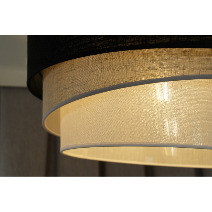 Duolla - Candeeiro integrado TRIO 1xE27/15W/230V diâmetro 45 cm preto/cinzento/branco