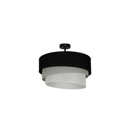 Duolla - Candeeiro integrado TRIO 1xE27/15W/230V diâmetro 45 cm preto/cinzento/branco