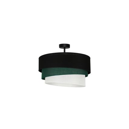 Duolla - Candeeiro integrado TRIO 1xE27/15W/230V diâmetro 45 cm preto/verde/branco