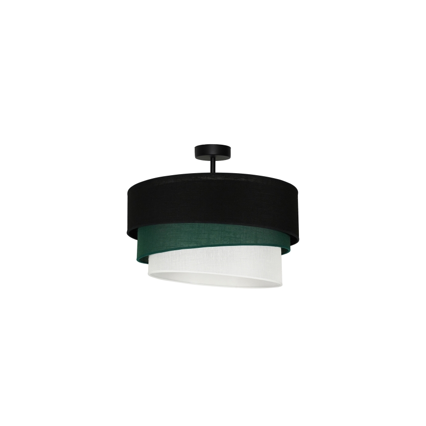 Duolla - Candeeiro integrado TRIO 1xE27/15W/230V diâmetro 45 cm preto/verde/branco