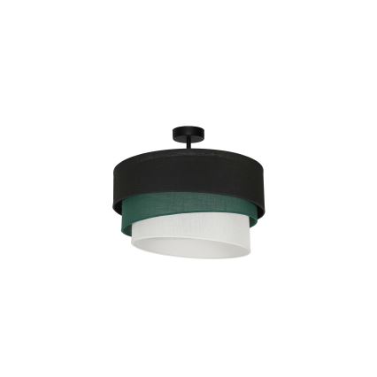 Duolla - Candeeiro integrado TRIO 1xE27/15W/230V diâmetro 45 cm preto/verde/branco