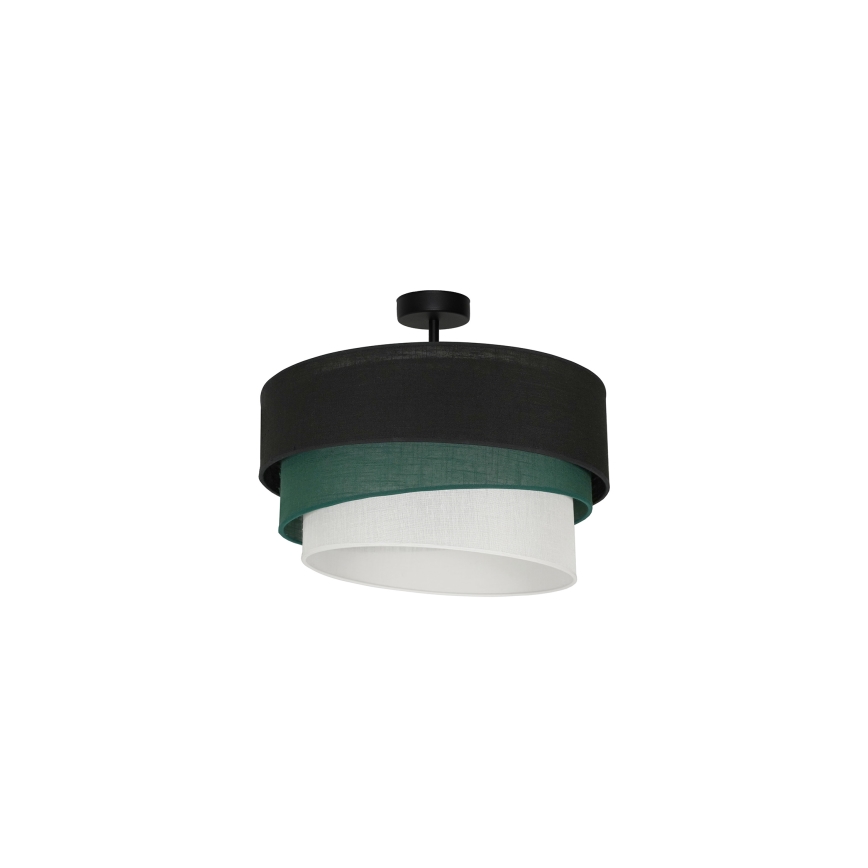 Duolla - Candeeiro integrado TRIO 1xE27/15W/230V diâmetro 45 cm preto/verde/branco