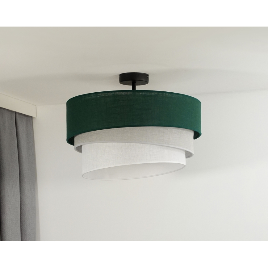 Duolla - Candeeiro integrado TRIO 1xE27/15W/230V diâmetro 45 cm verde/cinzento/branco