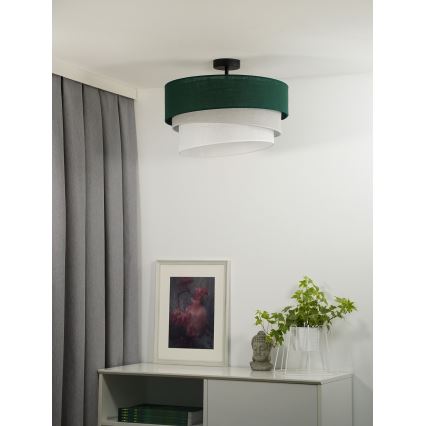 Duolla - Candeeiro integrado TRIO 1xE27/15W/230V diâmetro 45 cm verde/cinzento/branco