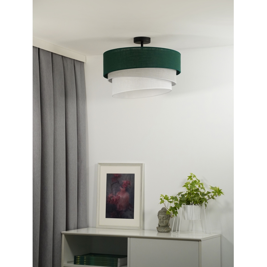 Duolla - Candeeiro integrado TRIO 1xE27/15W/230V diâmetro 45 cm verde/cinzento/branco