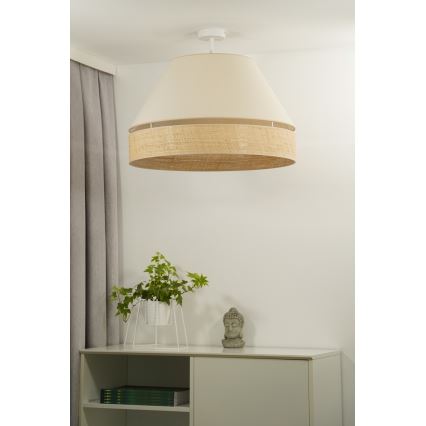 Duolla - Candeeiro integrado YUTE AVIGNON 1xE27/15W/230V diâmetro 60 cm creme/bege