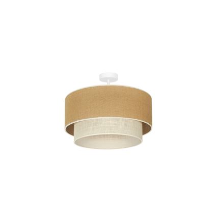 Duolla - Candeeiro integrado YUTE BOHO 1xE27/15W/230V diâmetro 45 cm castanho/creme