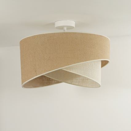 Duolla - Candeeiro integrado YUTE CELLO 1xE27/15W/230V diâmetro 45 cm castanho/cinzento