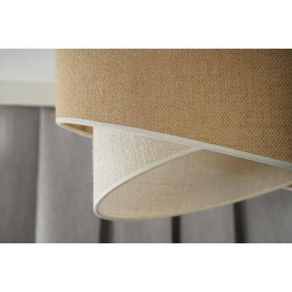 Duolla - Candeeiro integrado YUTE CELLO 1xE27/15W/230V diâmetro 45 cm castanho/cinzento