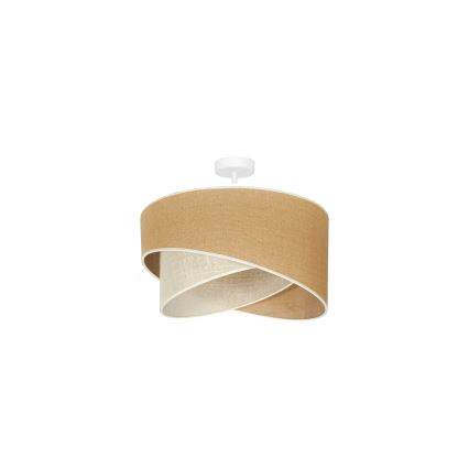 Duolla - Candeeiro integrado YUTE CELLO 1xE27/15W/230V diâmetro 45 cm castanho/cinzento