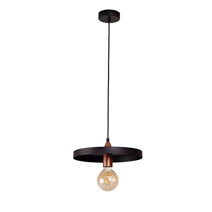 Duolla - Candeeiro pendente com cabo IRONLINE 1xE27/15W/230V Ø 30 cm preto/cobre