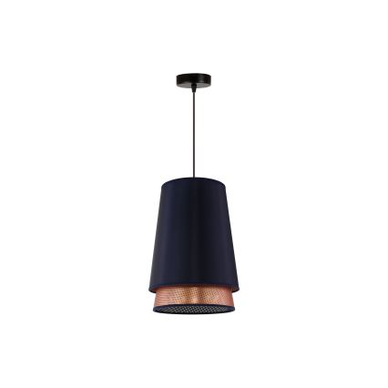 Duolla - Candeeiro suspenso BELL SHINY 1xE27/15W/230V diâmetro 25 cm azul/cobre
