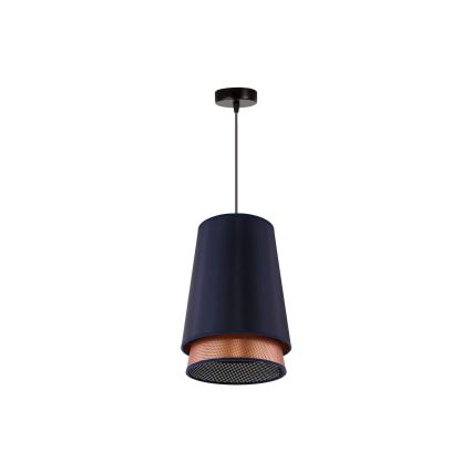 Duolla - Candeeiro suspenso BELL SHINY 1xE27/15W/230V diâmetro 25 cm azul/cobre