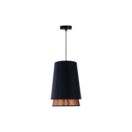 Duolla - Candeeiro suspenso BELL SHINY 1xE27/15W/230V diâmetro 25 cm azul/cobre