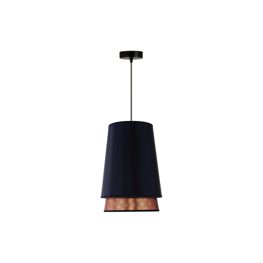 Duolla - Candeeiro suspenso BELL SHINY 1xE27/15W/230V diâmetro 25 cm azul/cobre
