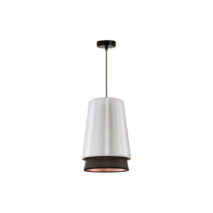 Duolla - Candeeiro suspenso BELL SHINY 1xE27/15W/230V diâmetro 25 cm prateado/preto