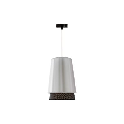 Duolla - Candeeiro suspenso BELL SHINY 1xE27/15W/230V diâmetro 25 cm prateado/preto
