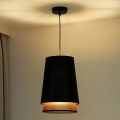 Duolla - Candeeiro suspenso BELL SHINY 1xE27/15W/230V diâmetro 25 cm preto/cobre