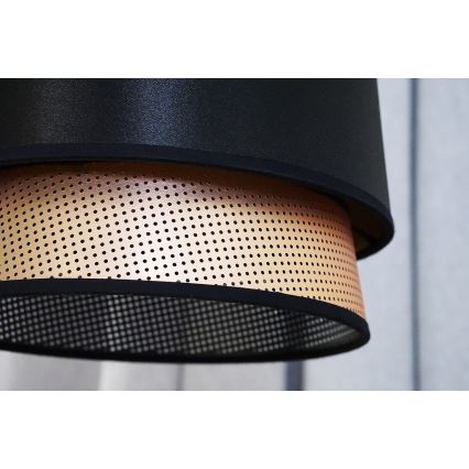 Duolla - Candeeiro suspenso BELL SHINY 1xE27/15W/230V diâmetro 25 cm preto/cobre