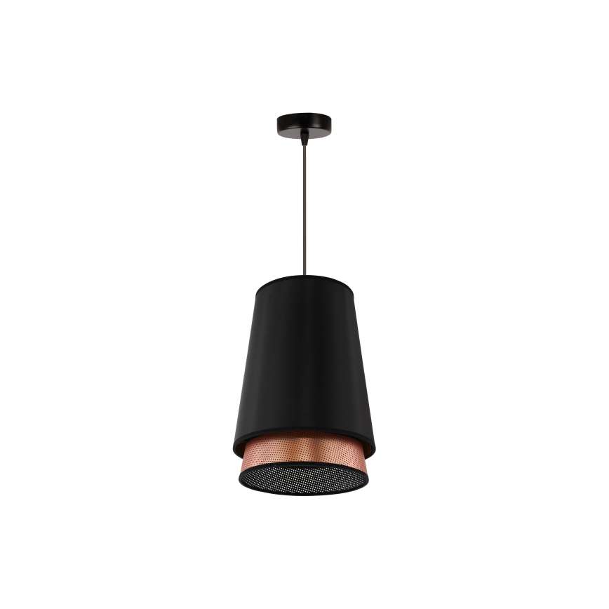 Duolla - Candeeiro suspenso BELL SHINY 1xE27/15W/230V diâmetro 25 cm preto/cobre