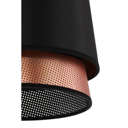 Duolla - Candeeiro suspenso BELL SHINY 1xE27/15W/230V diâmetro 25 cm preto/cobre