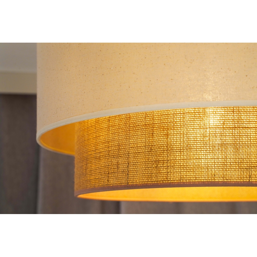 Duolla - Candeeiro suspenso BOHO 1xE27/15W/230V bege/castanho