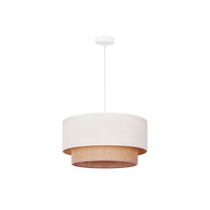 Duolla - Candeeiro suspenso BOHO 1xE27/15W/230V bege/castanho