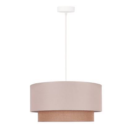 Duolla - Candeeiro suspenso BOHO 1xE27/15W/230V diâmetro 45 cm bege/castanho