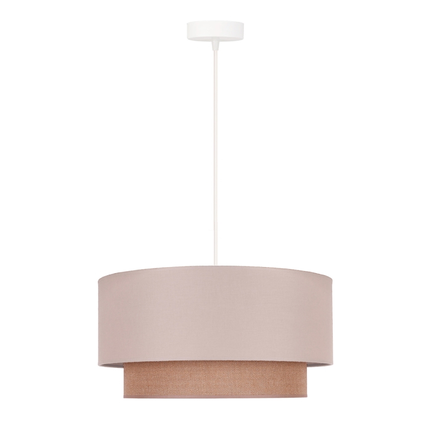 Duolla - Candeeiro suspenso BOHO 1xE27/15W/230V diâmetro 45 cm bege/castanho