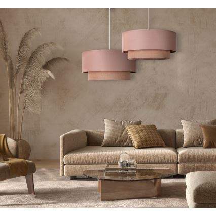 Duolla - Candeeiro suspenso BOHO 1xE27/15W/230V diâmetro 45 cm bege/castanho