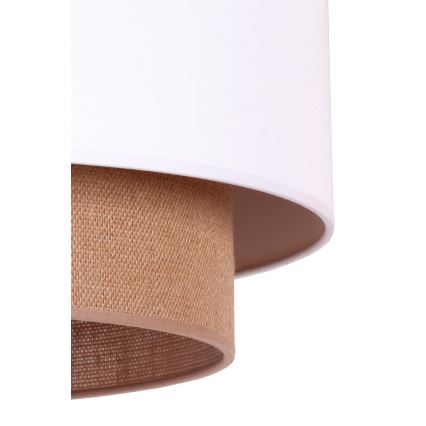 Duolla - Candeeiro suspenso BOHO 1xE27/15W/230V diâmetro 45 cm branco/castanho