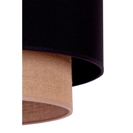 Duolla - Candeeiro suspenso BOHO 1xE27/15W/230V diâmetro 45 cm preto/castanho