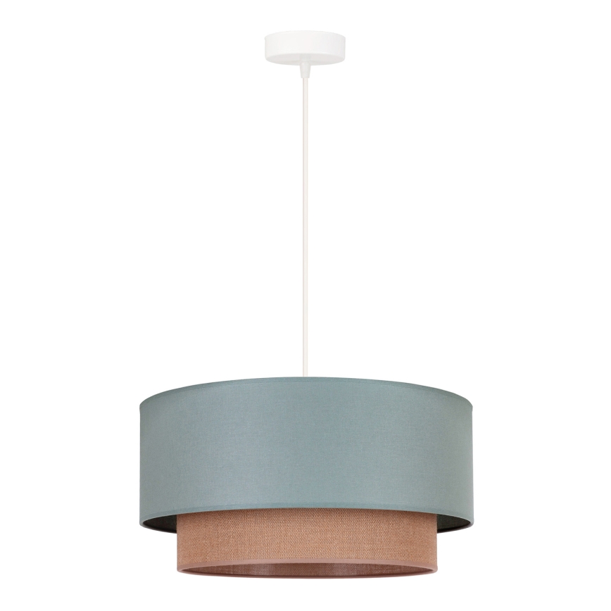 Duolla - Candeeiro suspenso BOHO 1xE27/15W/230V diâmetro 45 cm verde/castanho