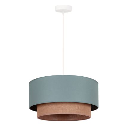 Duolla - Candeeiro suspenso BOHO 1xE27/15W/230V diâmetro 45 cm verde/castanho