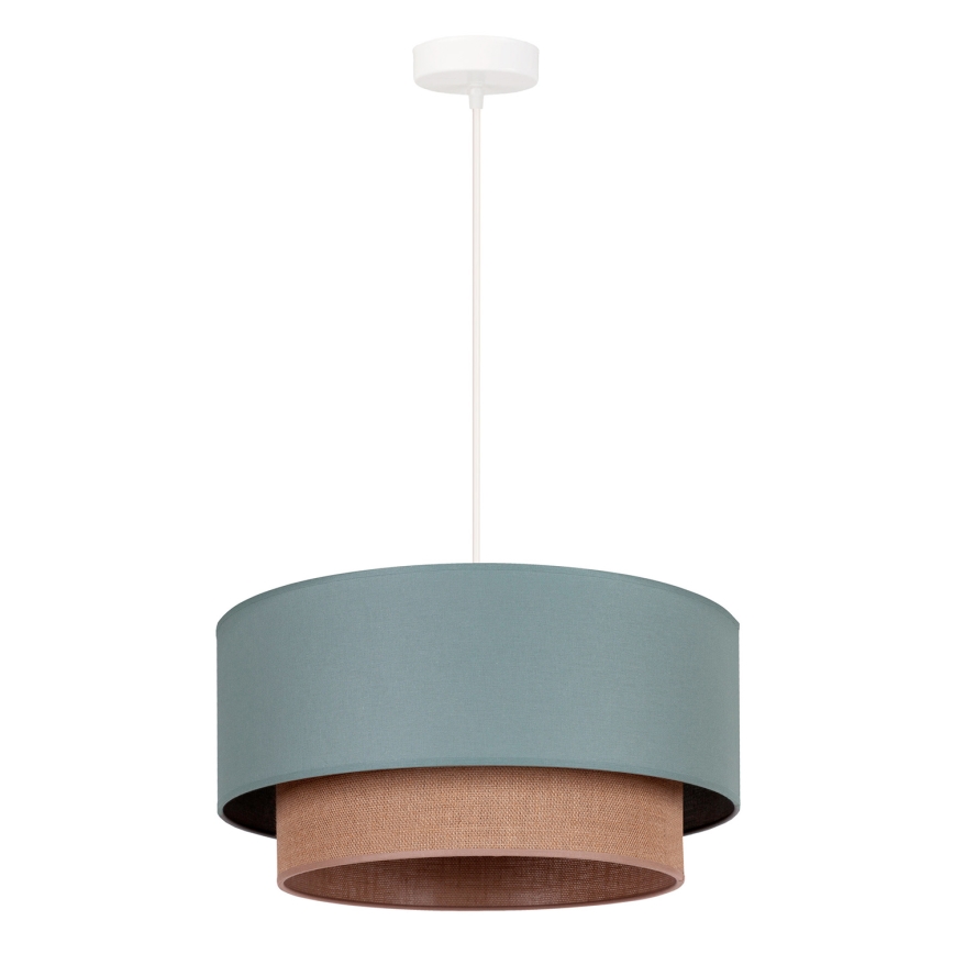 Duolla - Candeeiro suspenso BOHO 1xE27/15W/230V diâmetro 45 cm verde/castanho