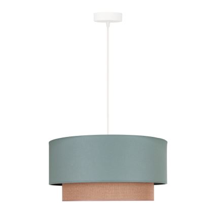 Duolla - Candeeiro suspenso BOHO 1xE27/15W/230V diâmetro 45 cm verde/castanho