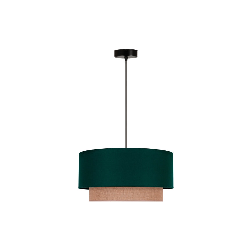 Duolla - Candeeiro suspenso BOHO 1xE27/15W/230V diâmetro 45 cm verde/castanho